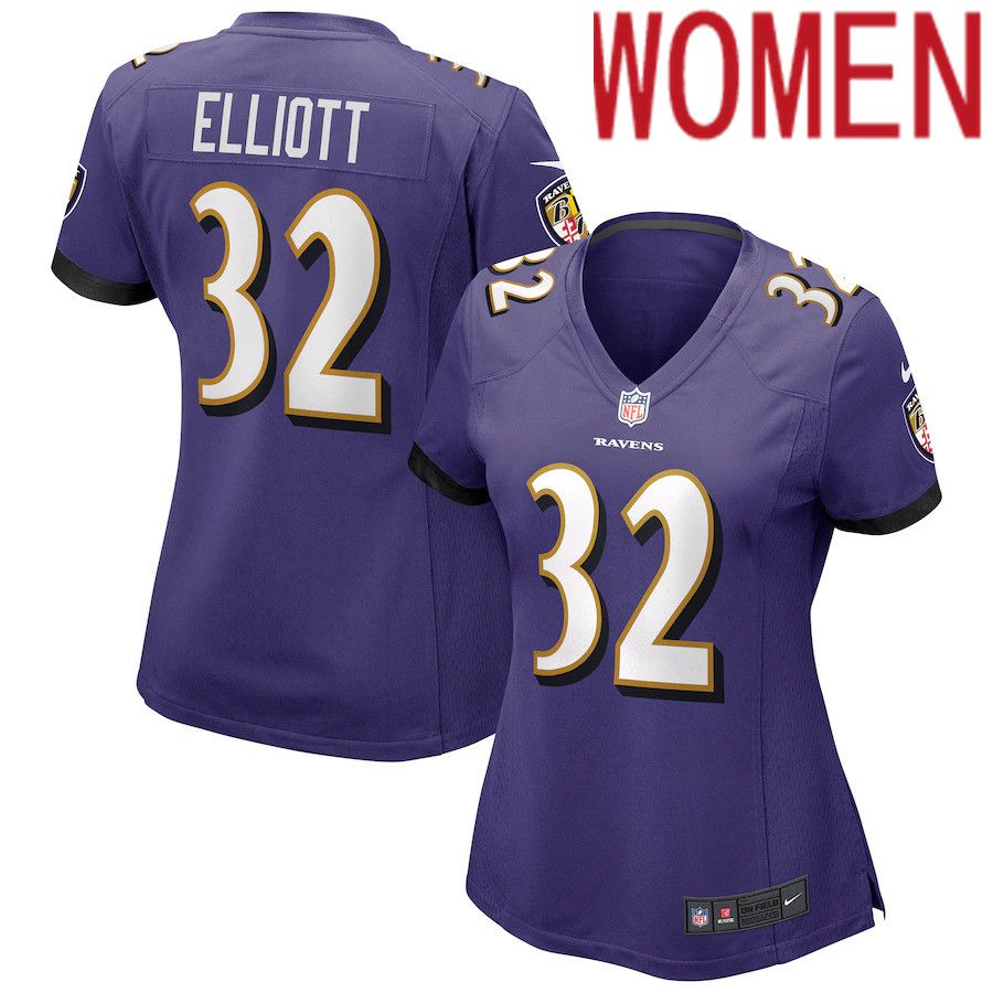 Women Baltimore Ravens 32 DeShon Elliott Nike Purple Game NFL Jersey
